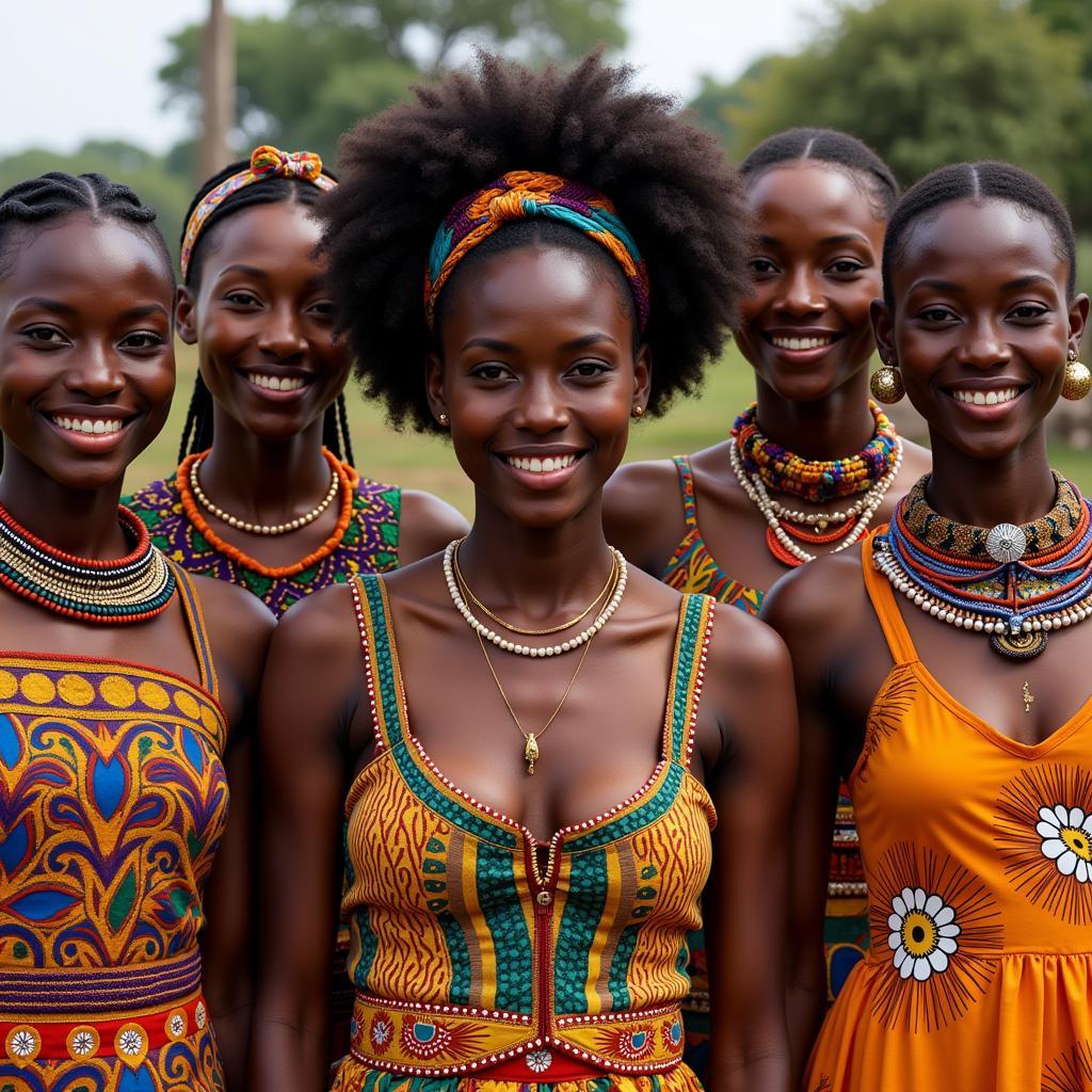 Group of African women in traditional clothing