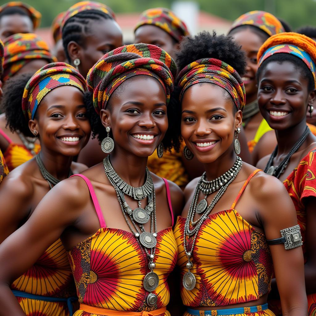 Women in Vibrant Traditional Clothing