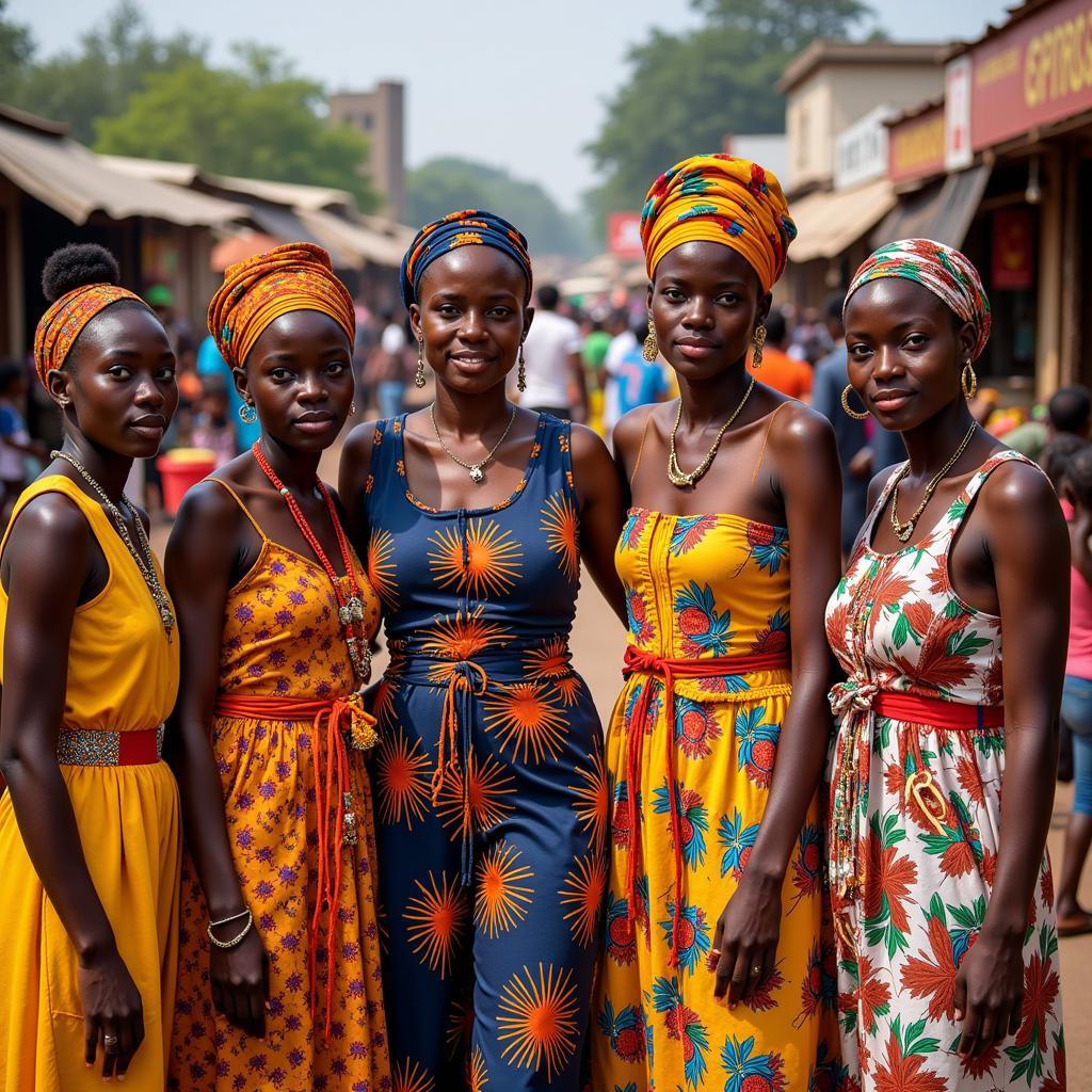 African Women in Traditional Clothing in Pune