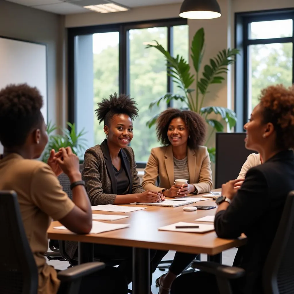 African women leading a business meeting