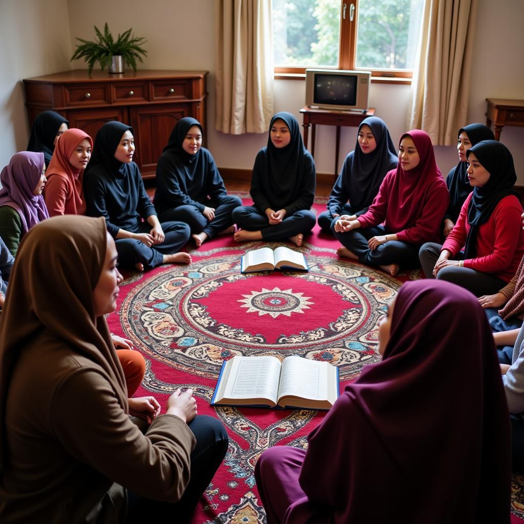 Group of women learning Quran together