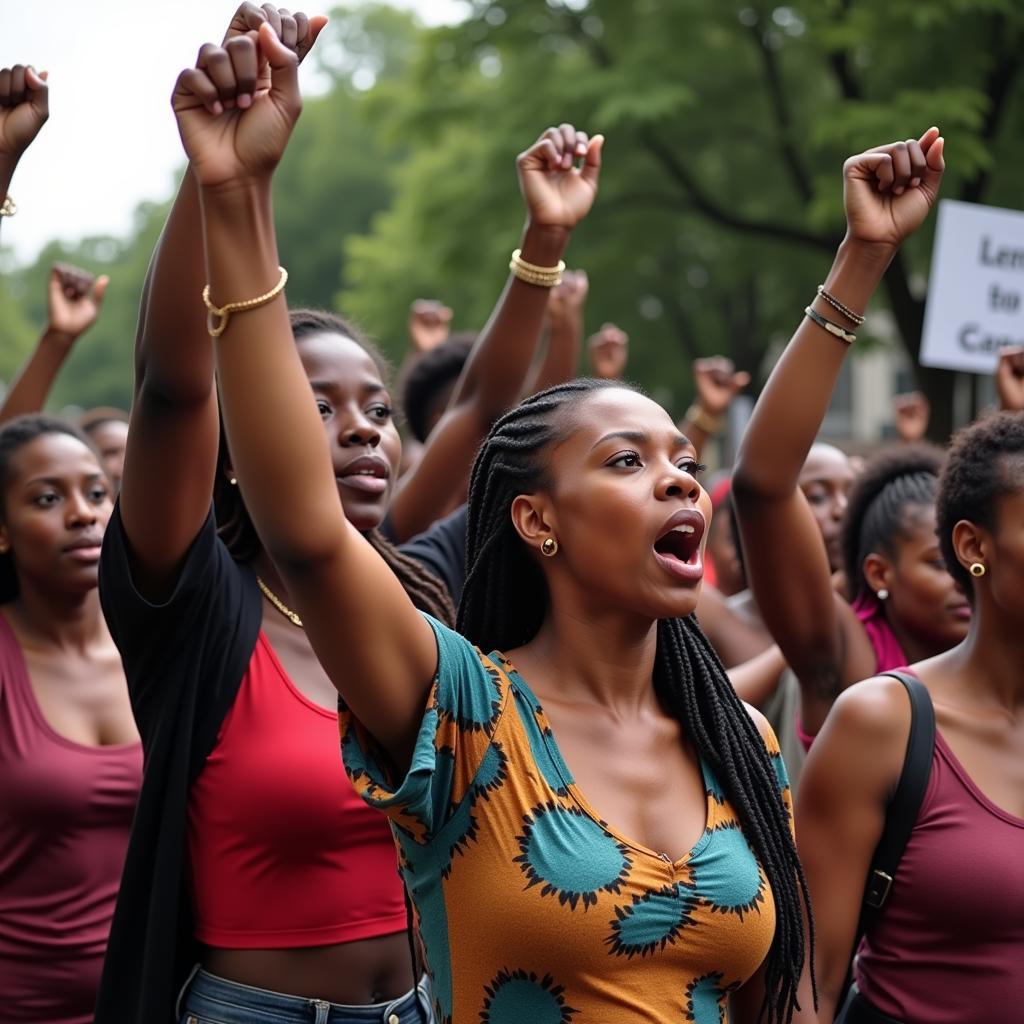 African women protesting for equal rights