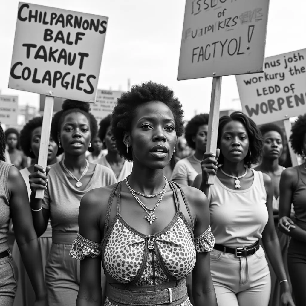 African women protesting for independence