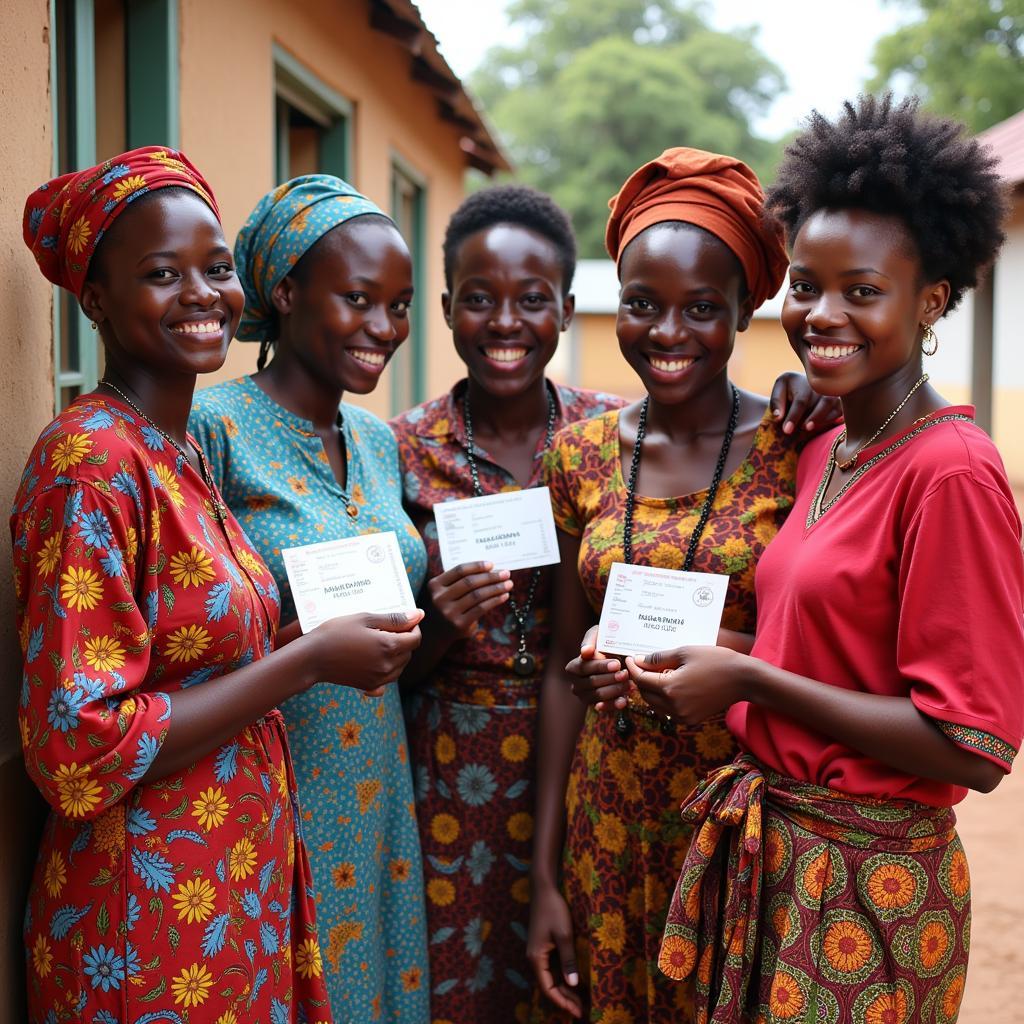 African Women Receiving Microloans