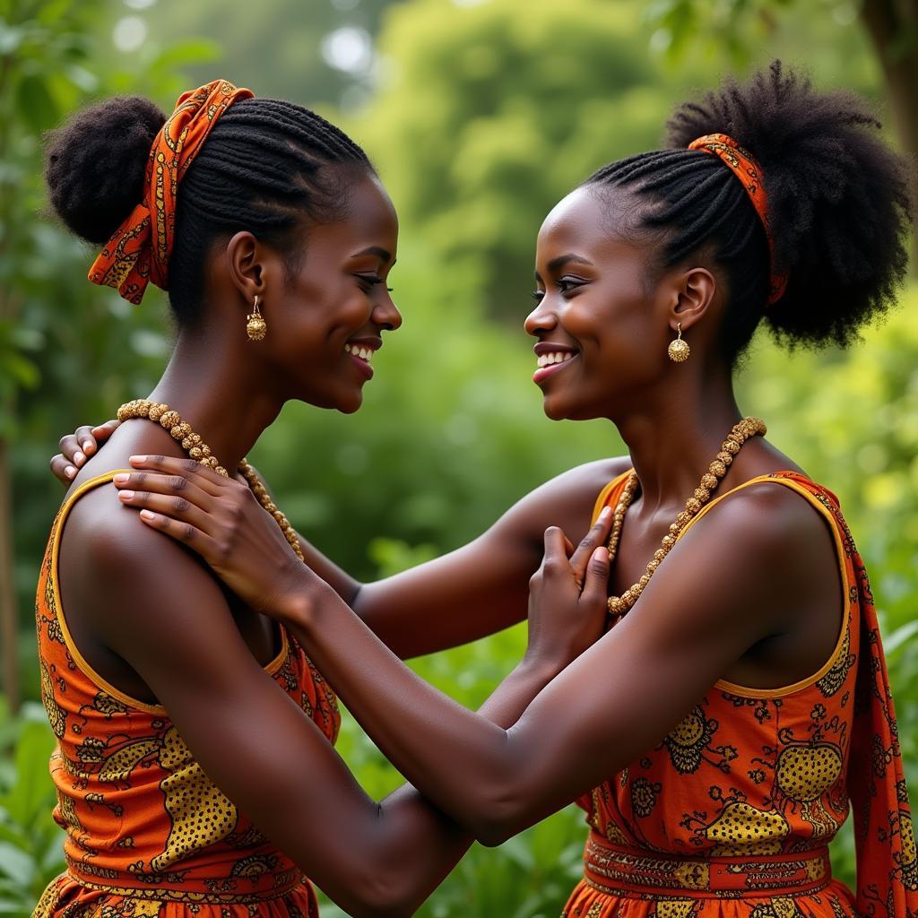 Women Sharing Traditional Massage