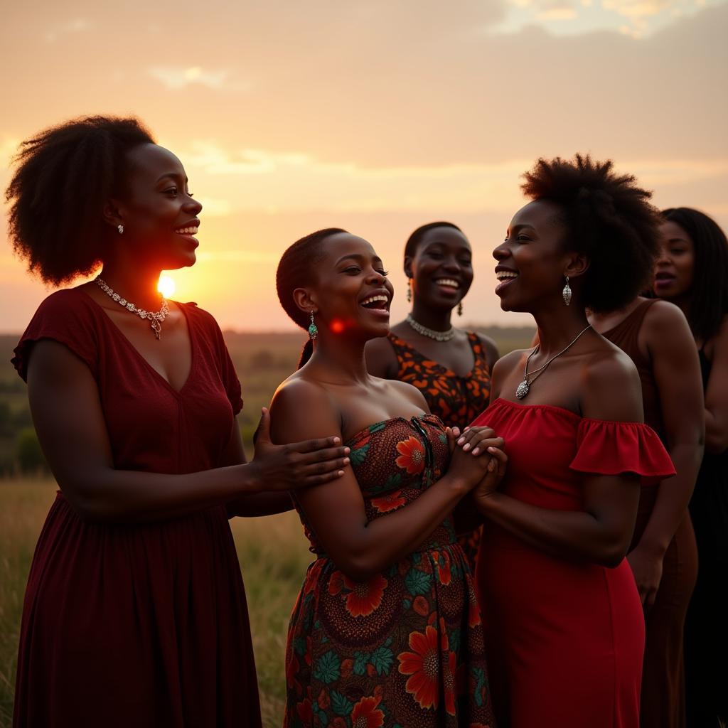 African Women Singing in a Circle