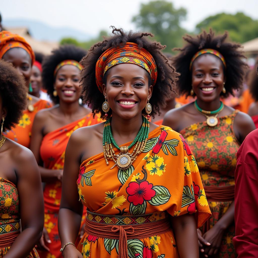 African Women in Traditional Clothing Celebrating Cultural Heritage