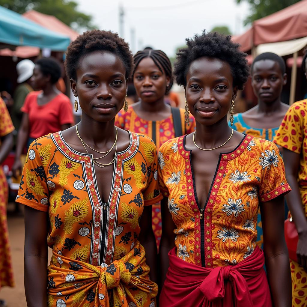 African Women Wearing Traditional Blouses