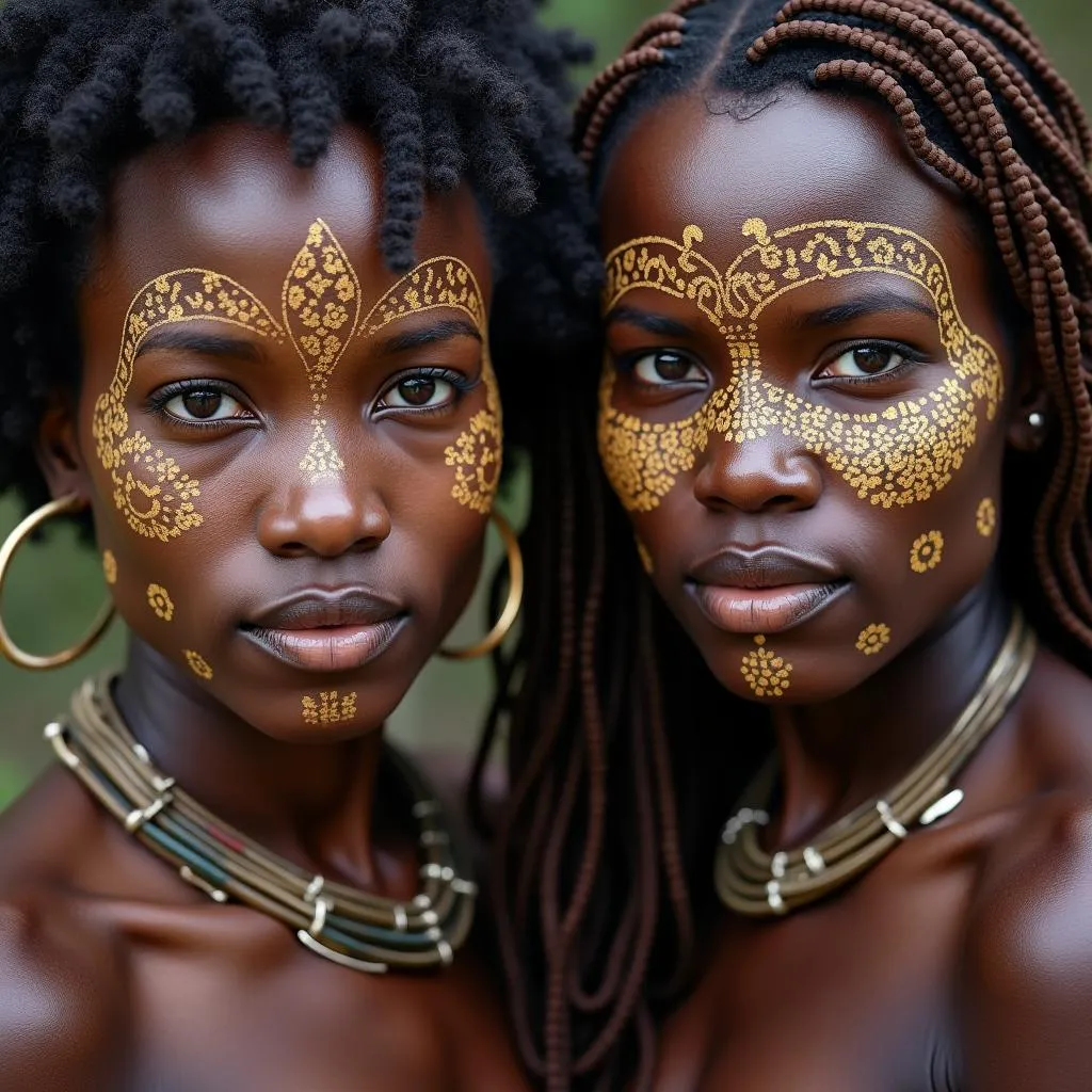 African women with facial scarification