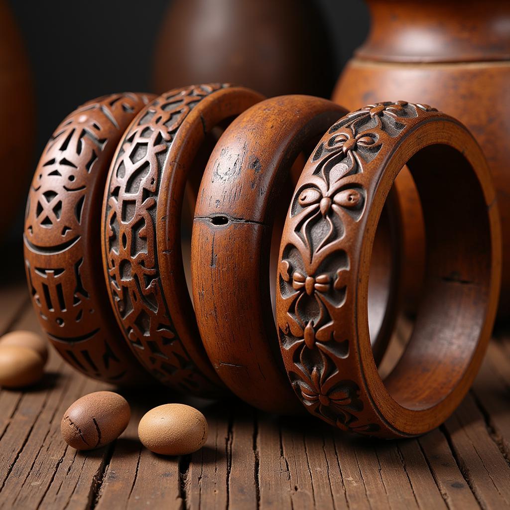 African wooden bangles