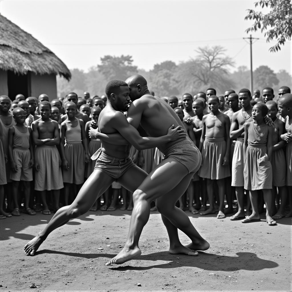 Traditional African Wrestling Match