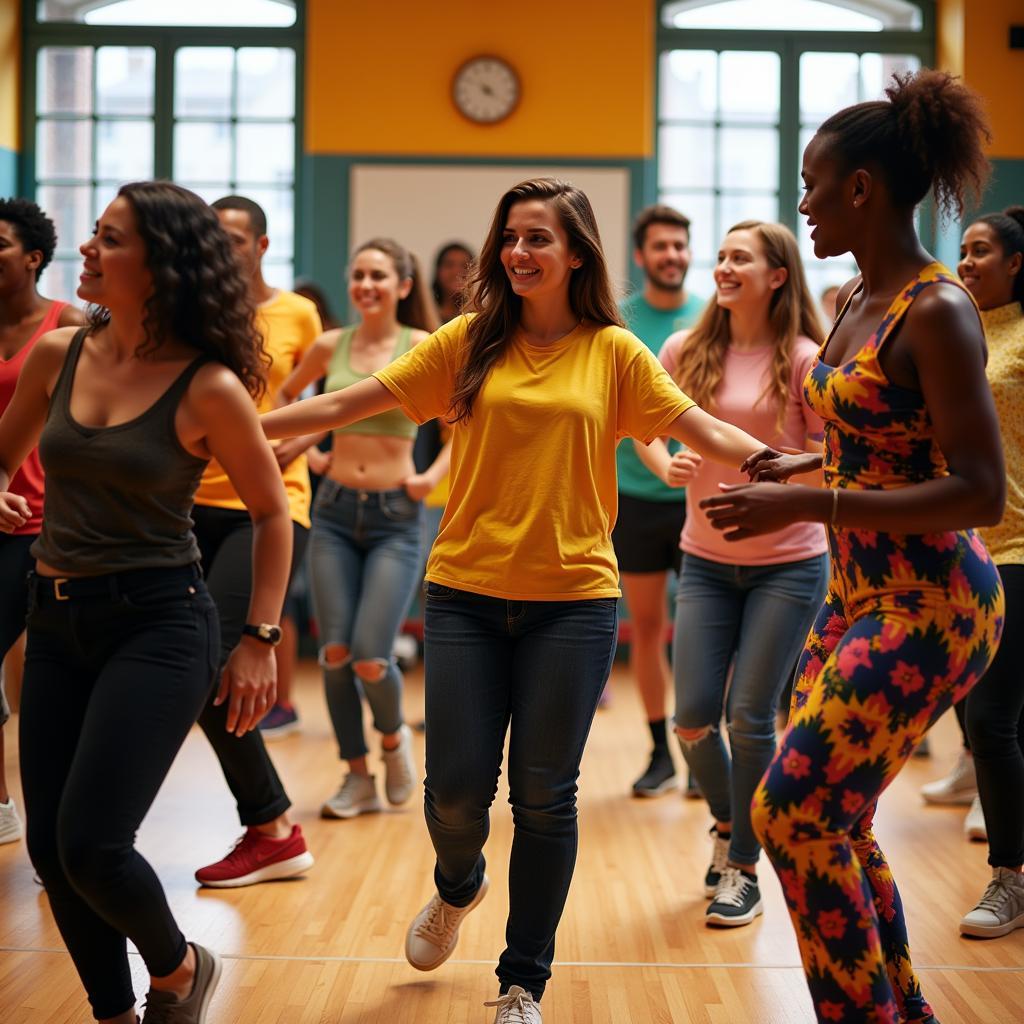 Energetic African Zumba Class Workout