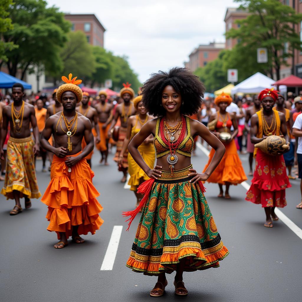 A colorful Afro-Brazilian cultural festival