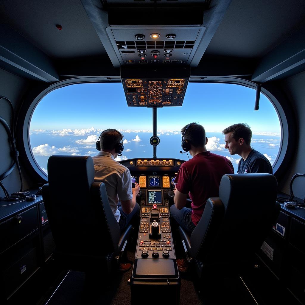 Students Training in AIFA's Flight Simulator