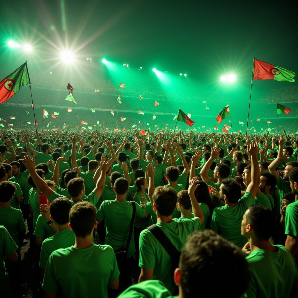 Algerian fans celebrating their victory