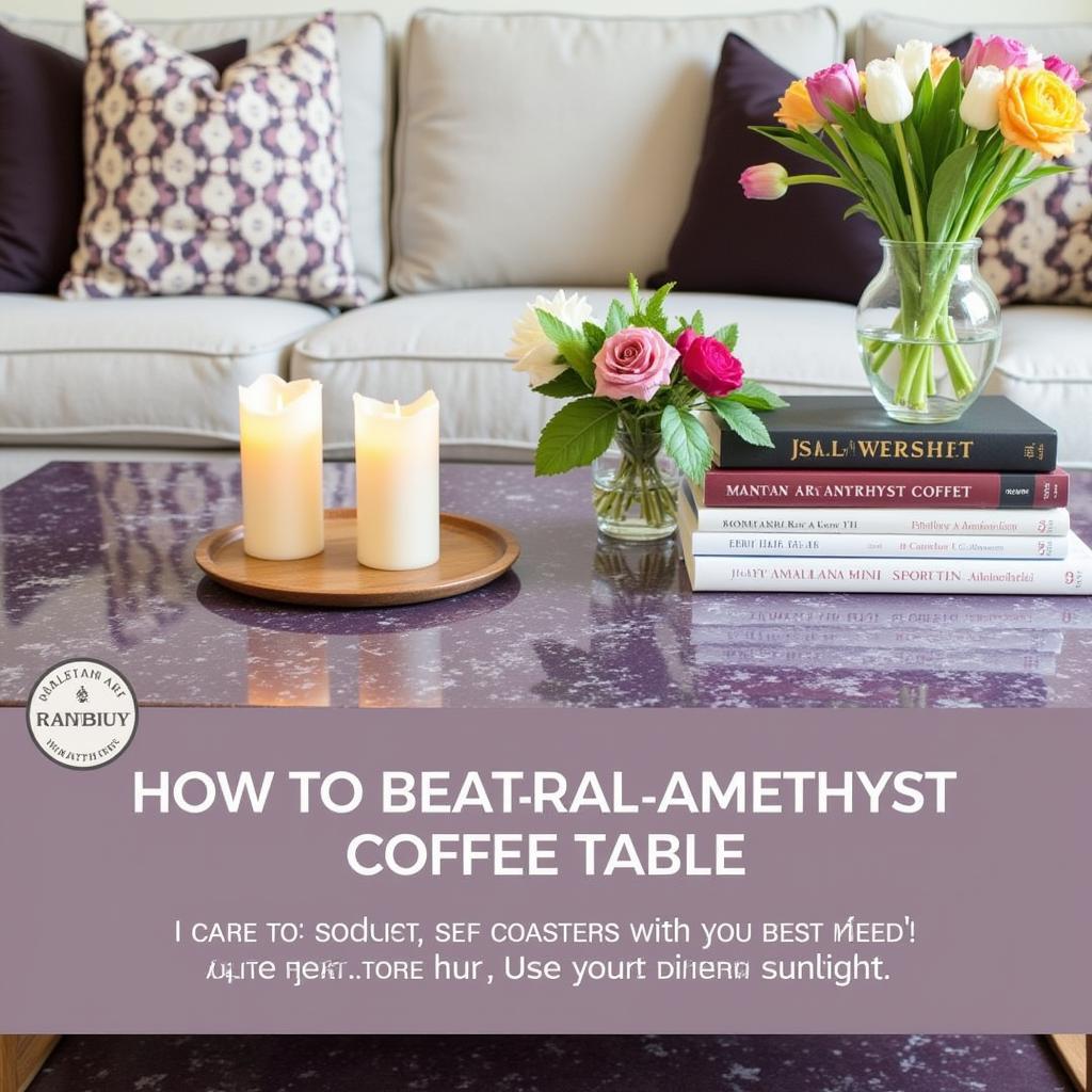 Decor and care tips for an amethyst coffee table