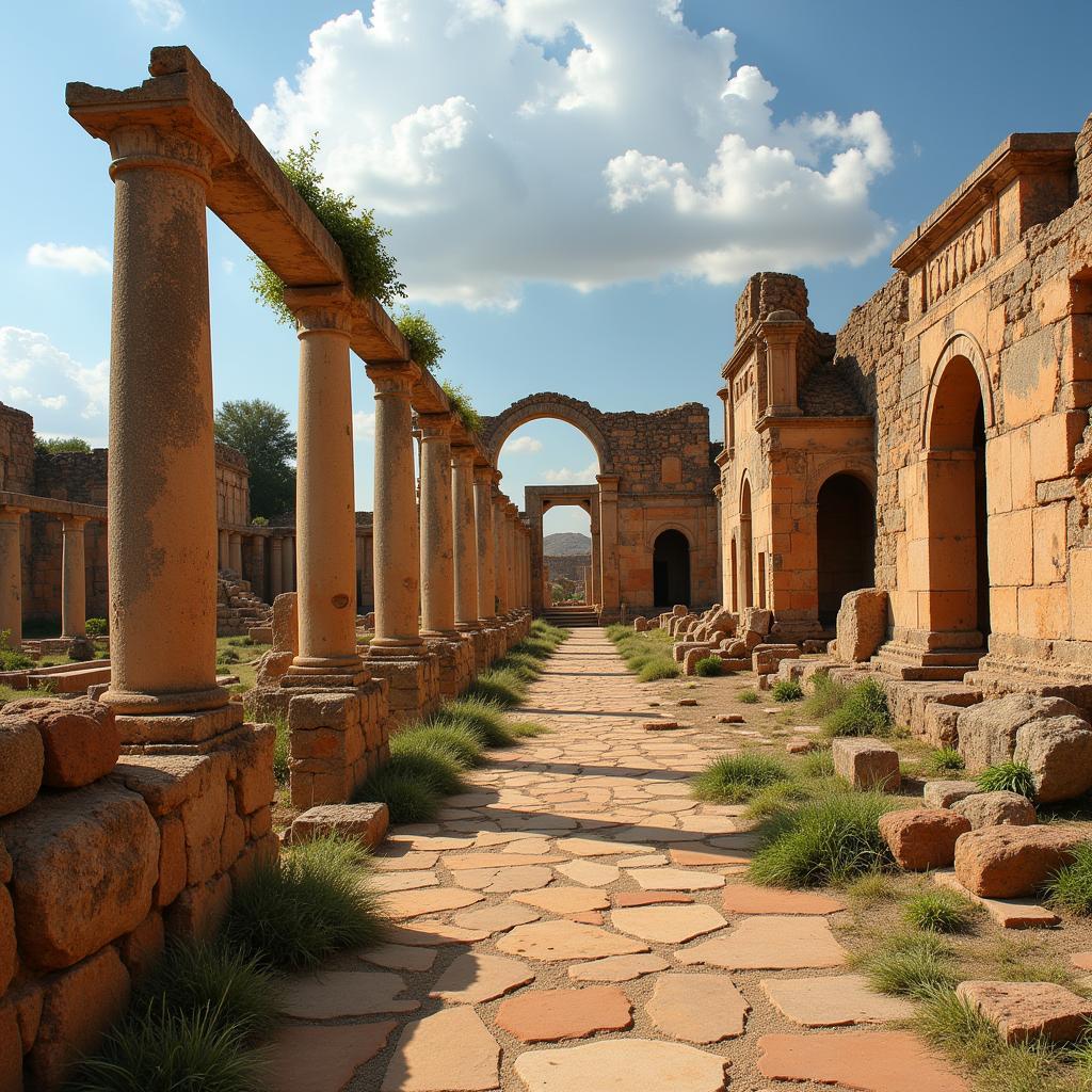 Ruins of an ancient African city with historical significance