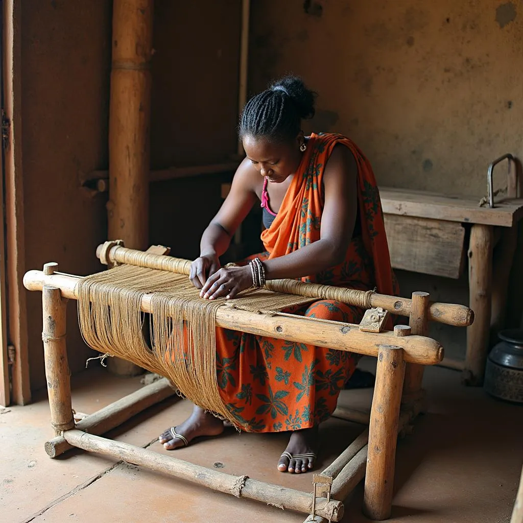 Ancient African Loom Weaving