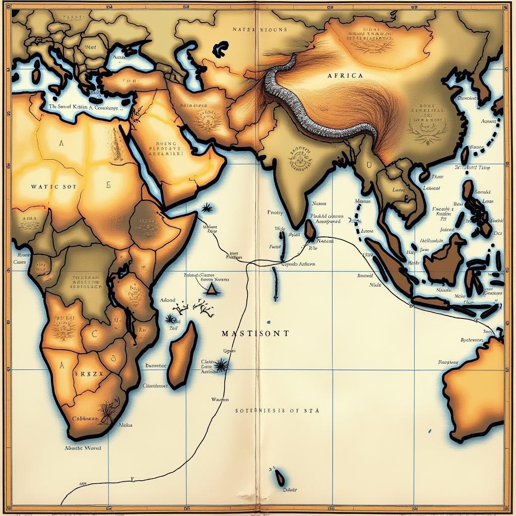 Map of Ancient Trade Routes Connecting Africa and India