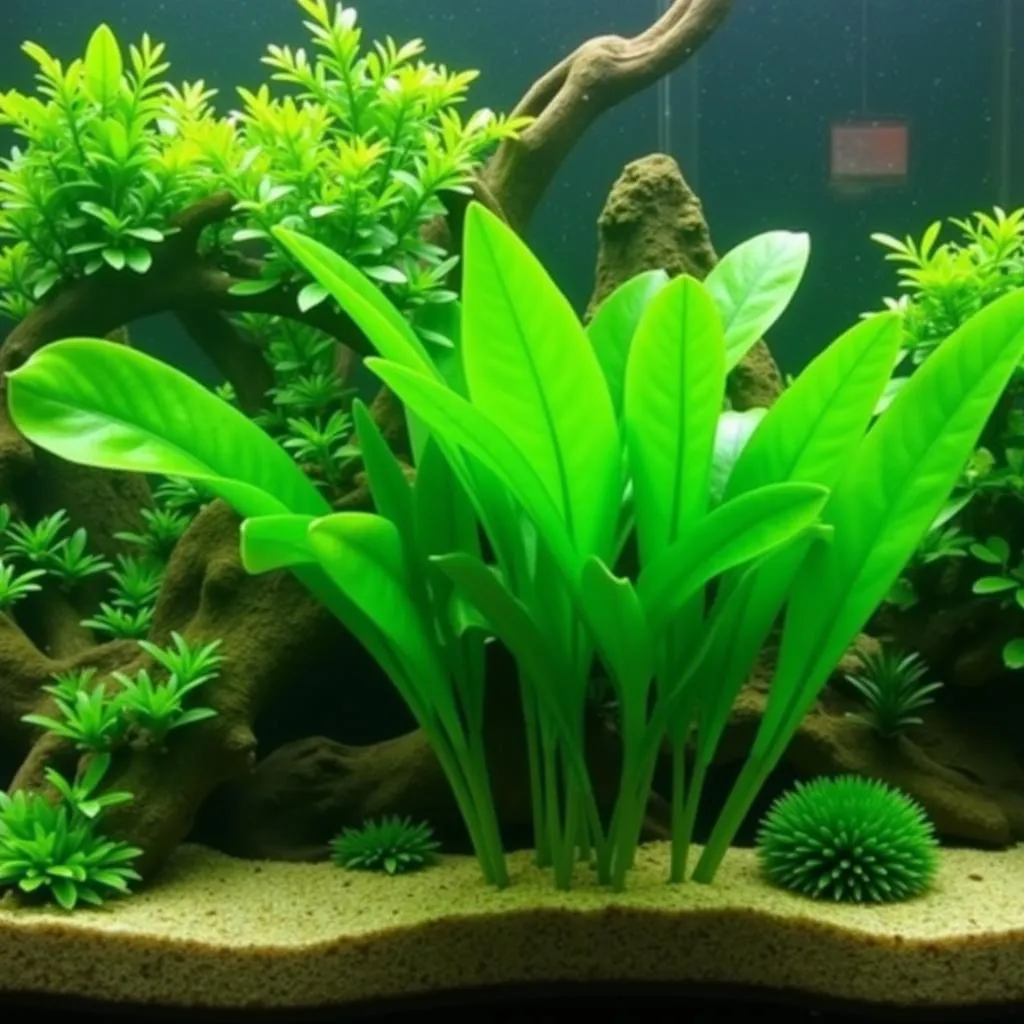 Anubias Plant in African Aquarium