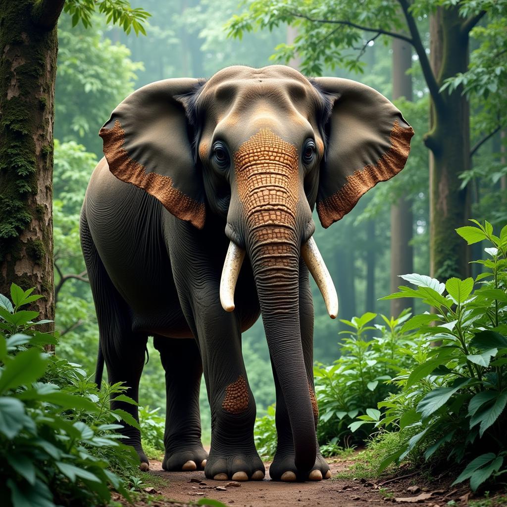 Asian Elephant in Rainforest