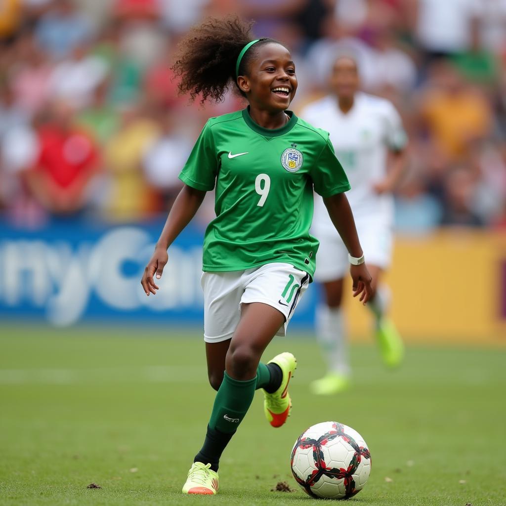 Asisat Oshoala in her early career