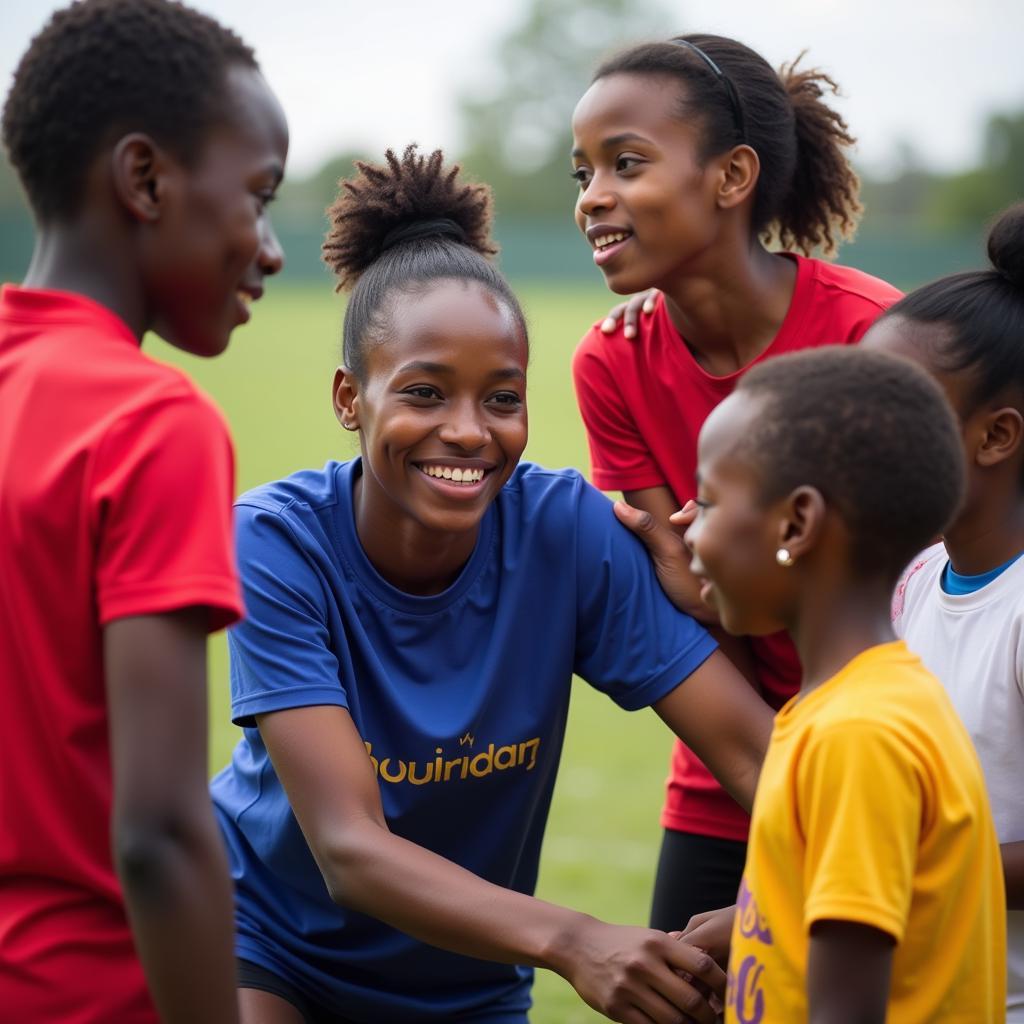 Asisat Oshoala at a foundation event