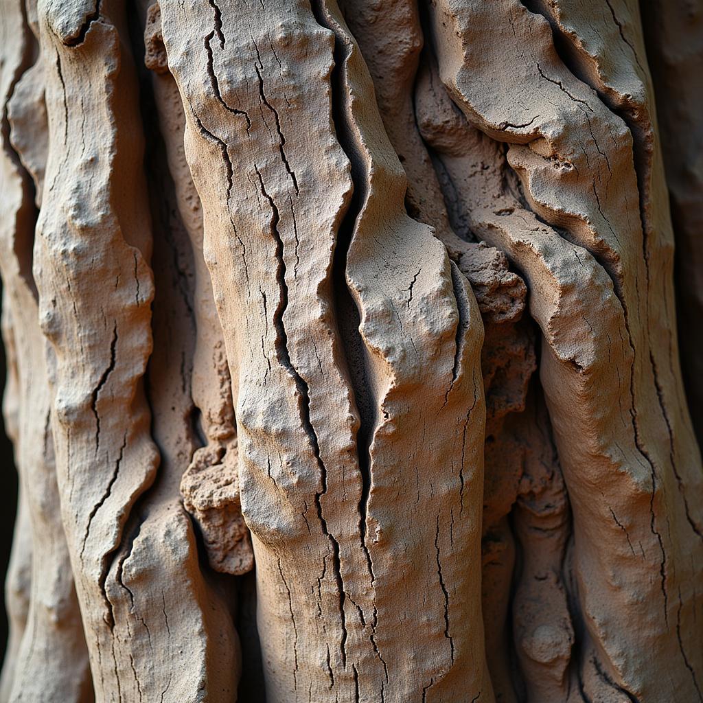 Close-up of African baobab tree bark