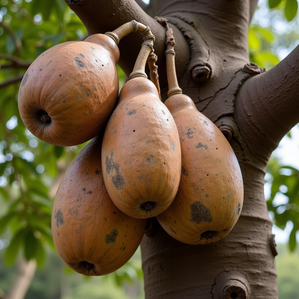 Baobab tree with fruits