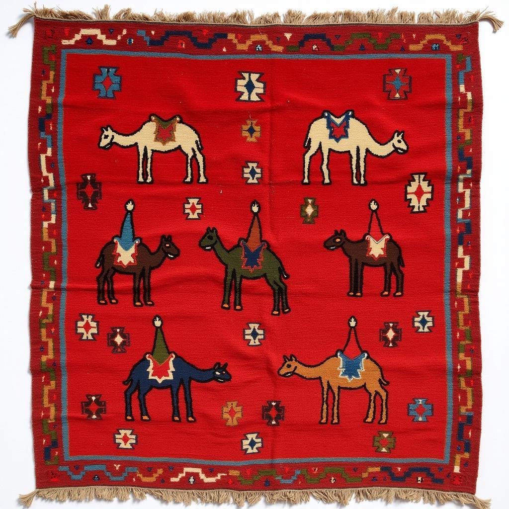 Berber Kilim with Stylized Animal Motifs