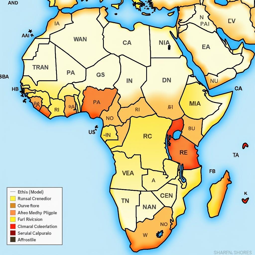 Map of Africa showing the arbitrary borders drawn during the Berlin Conference