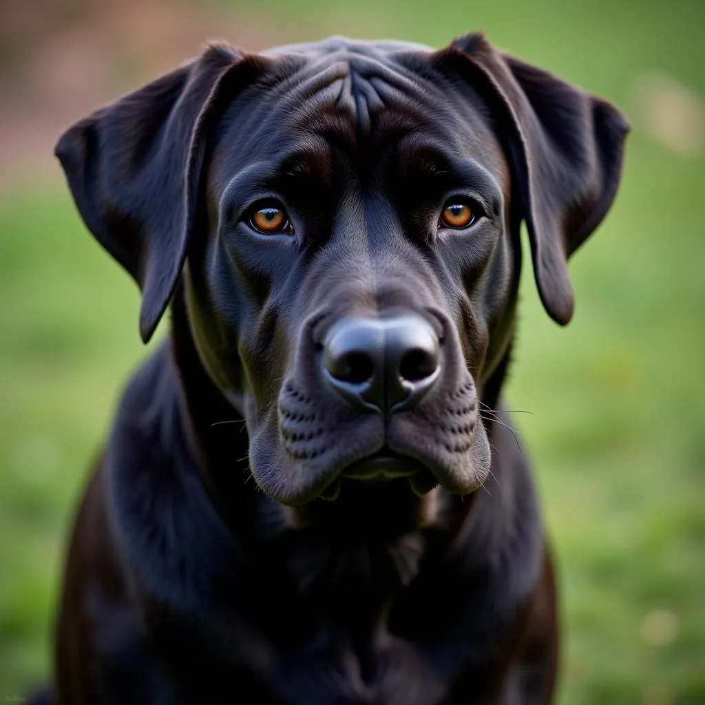 Black African Boerboel Close-up