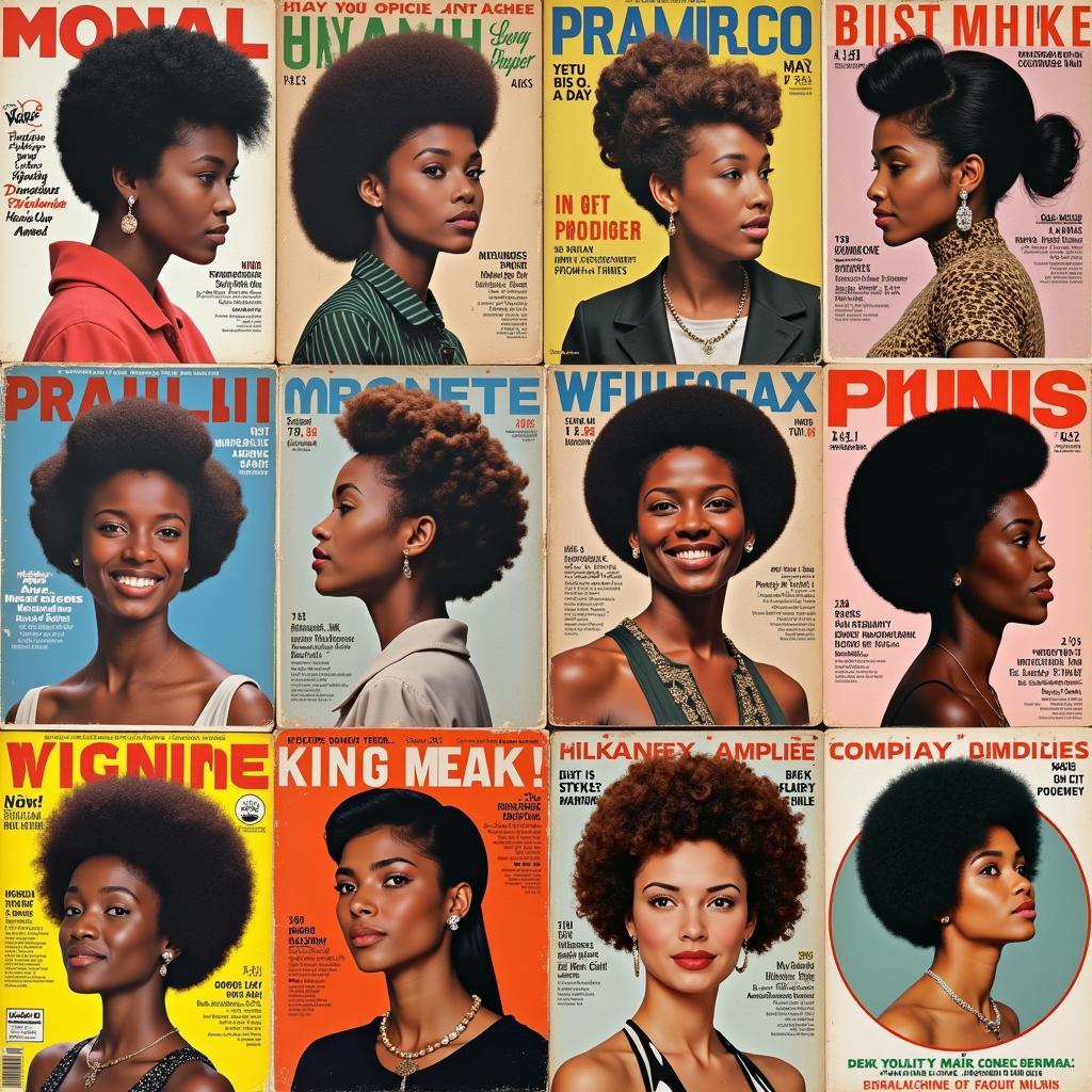 Vintage African American hair magazine covers