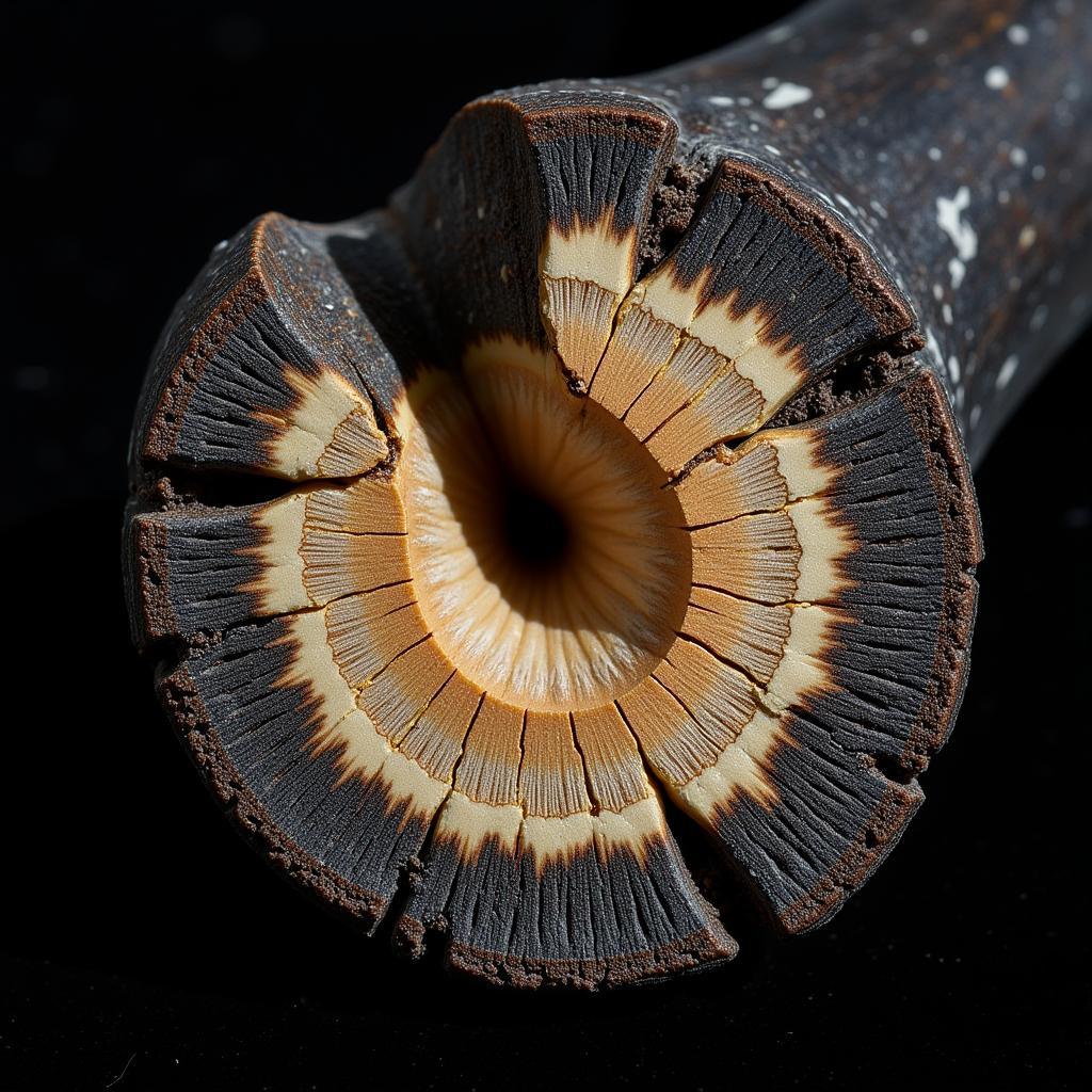 Close-up of African black rhino horn structure