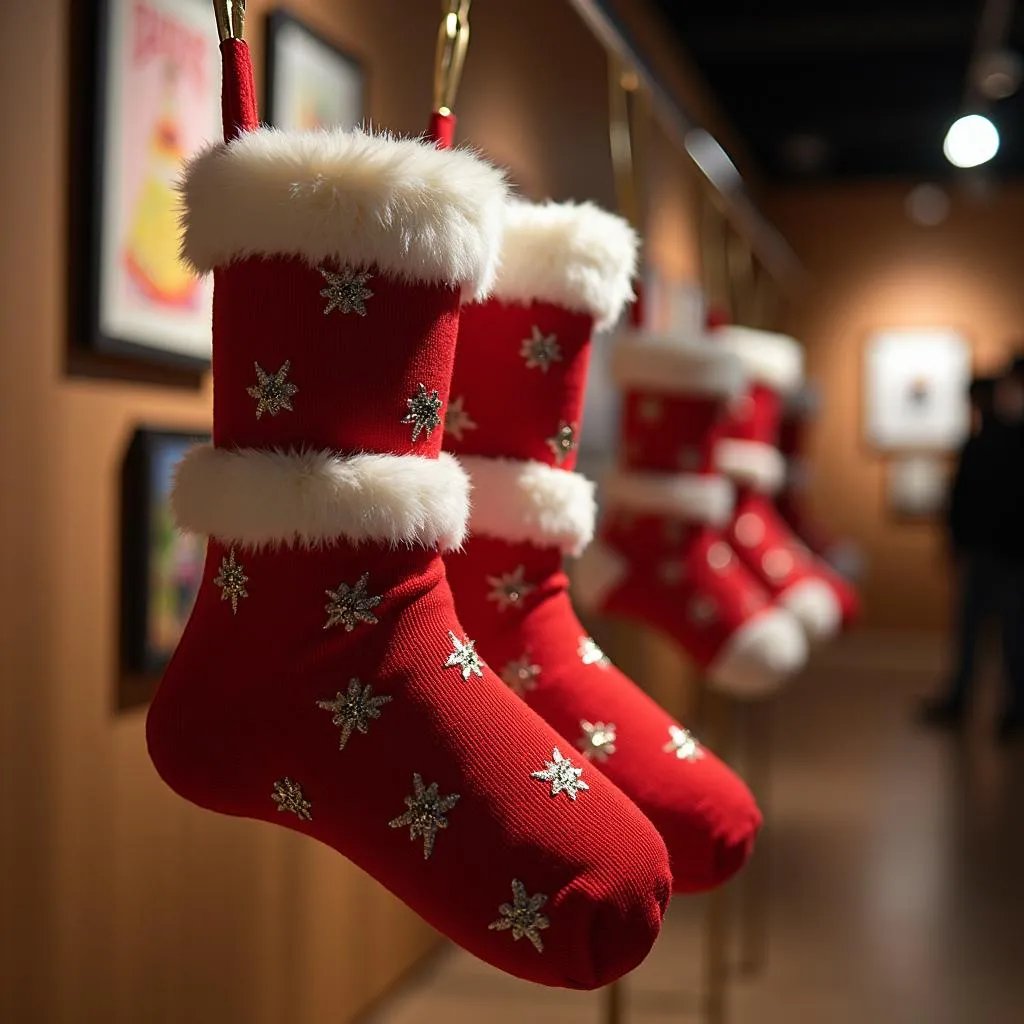 Black Santa Socks Featured in a Cultural Exhibition