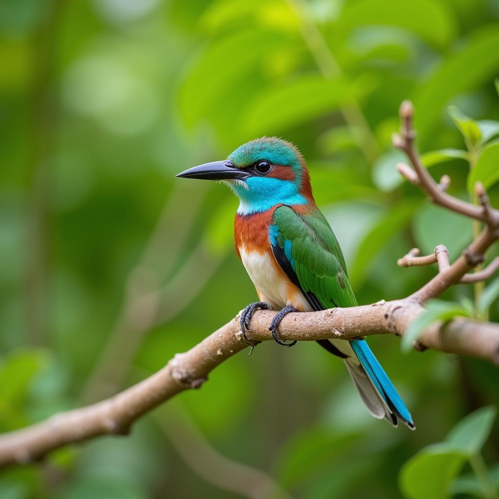 Blue-headed Bee-eater Perched on a Branch