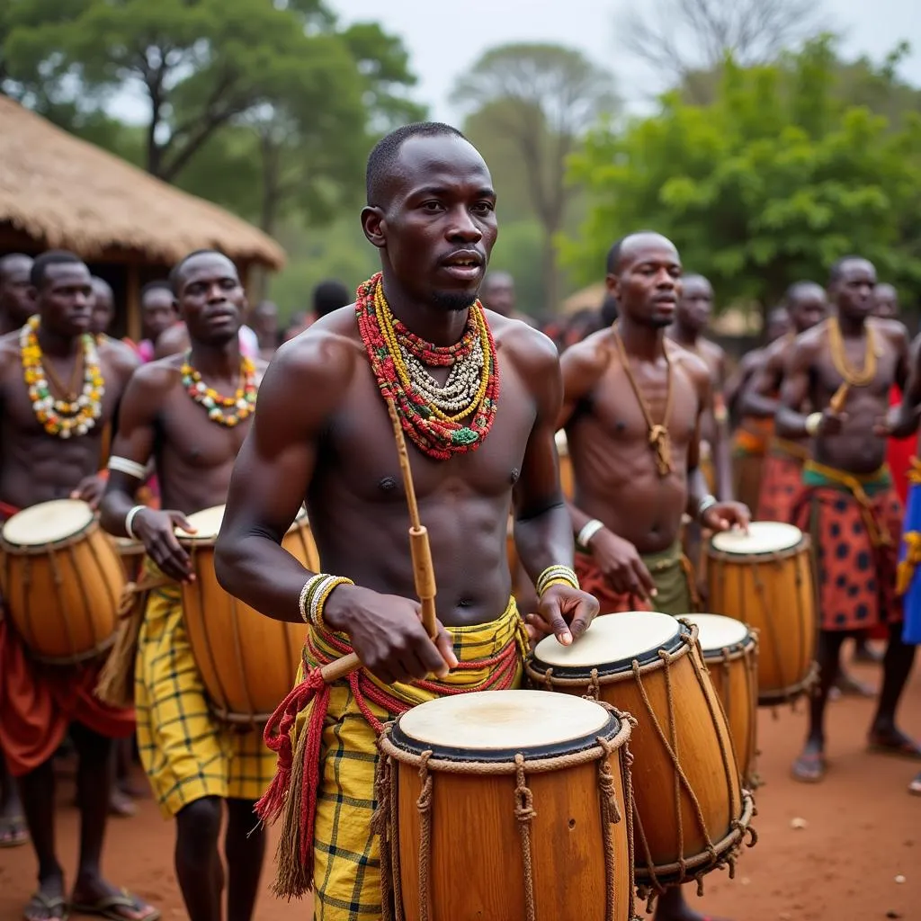 African Bongo Drums in Traditional Rituals