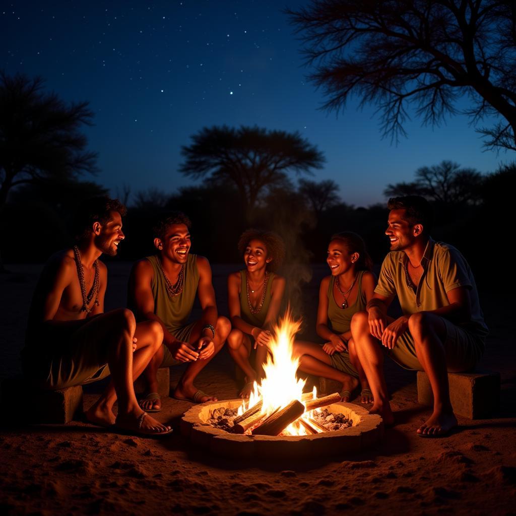 Bushman Family at Campsite