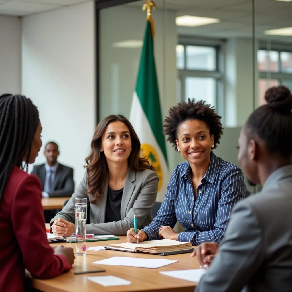 Group of professionals having a meeting at the African Development Bank office