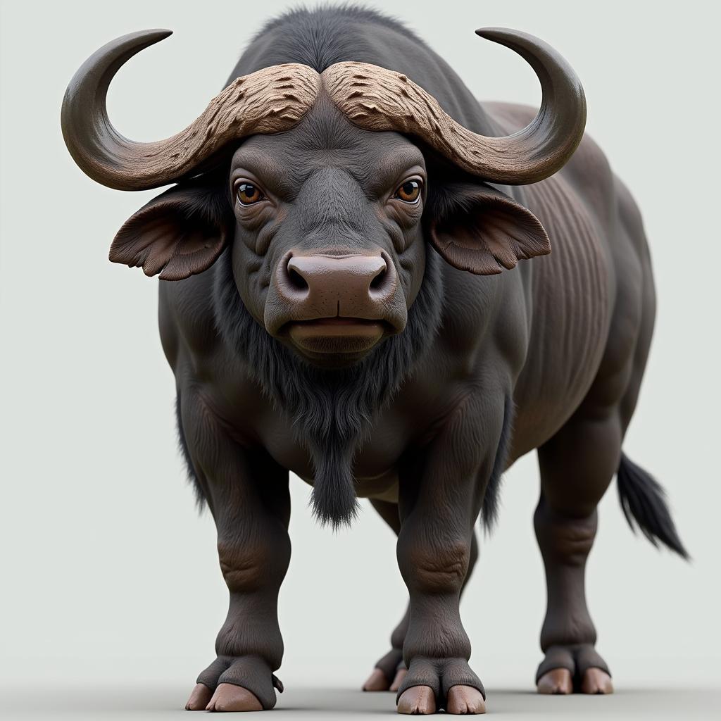 Realistic Cape Buffalo 3D Model