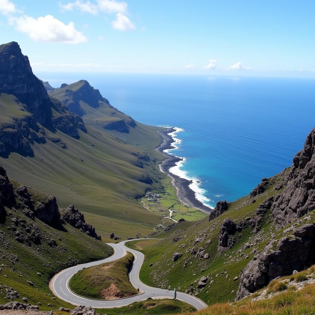 Scenic coastal drive along Chapman's Peak near Cape Town