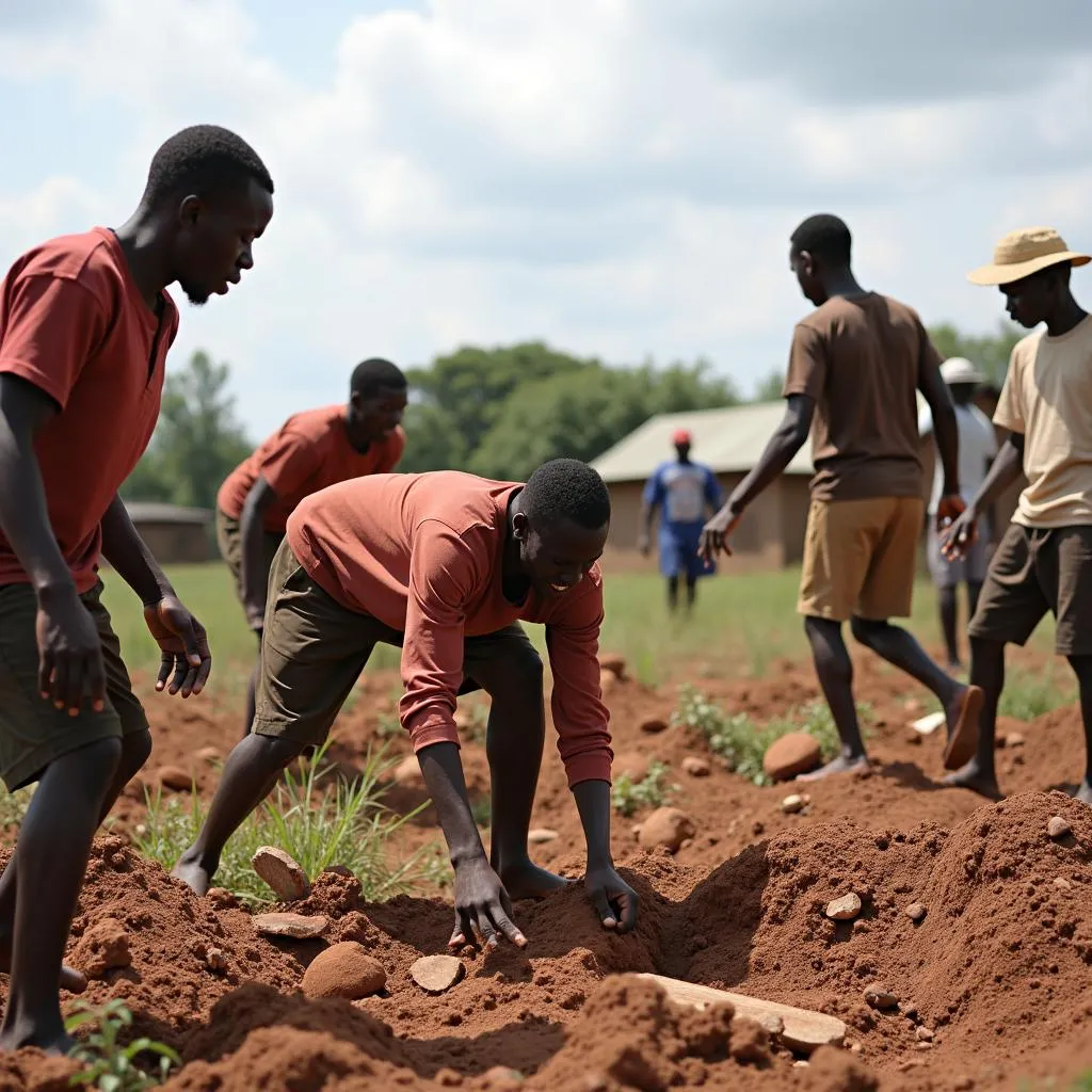 Community Members Working Together to Rebuild in the Central African Republic