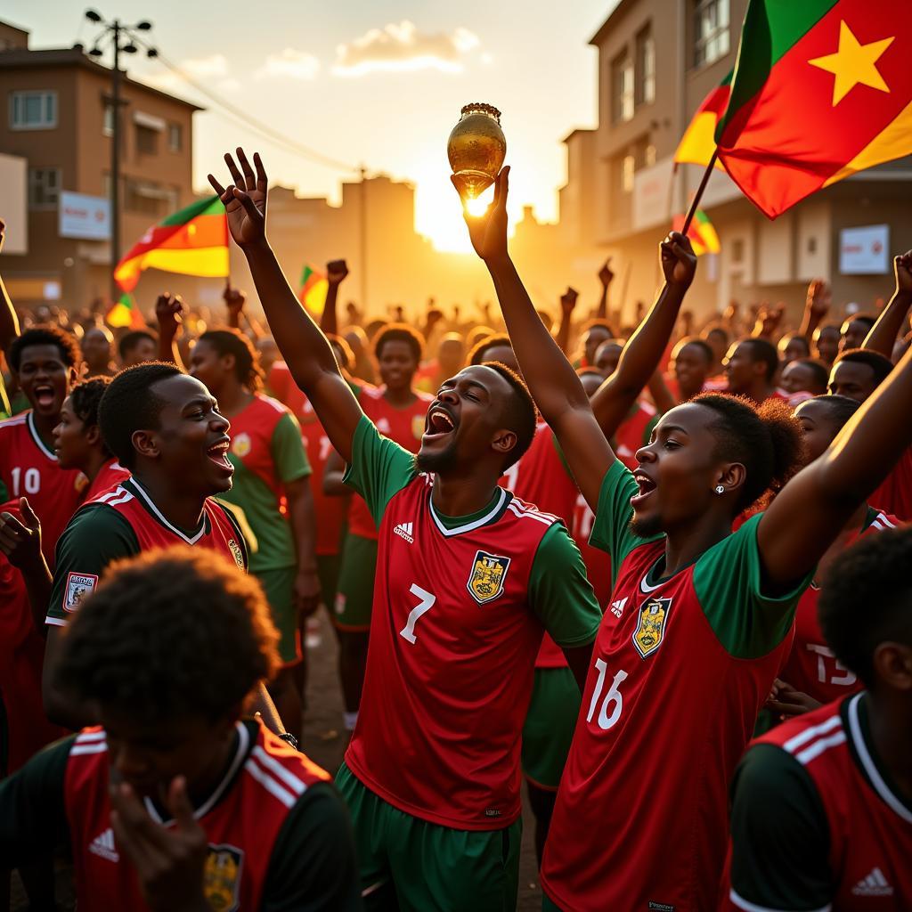 Celebrating a football victory in Africa