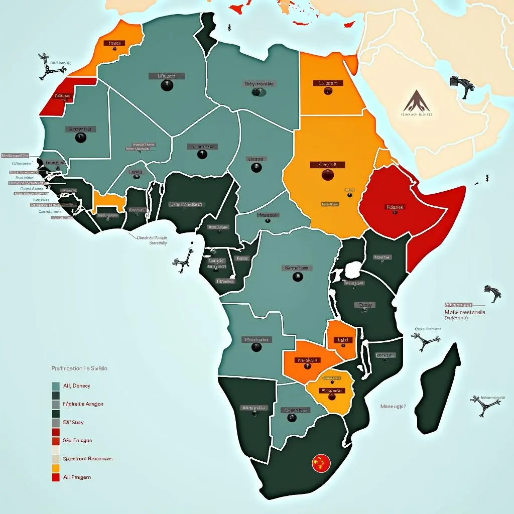 Chinese Investment in Africa: A depiction of various projects funded by Chinese loans and investments across different African nations.