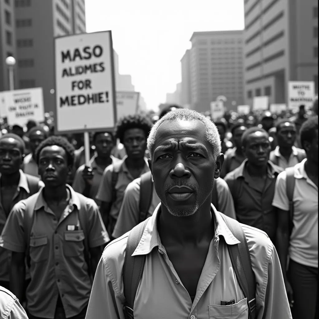 Black and White Photograph of a Civil Rights March