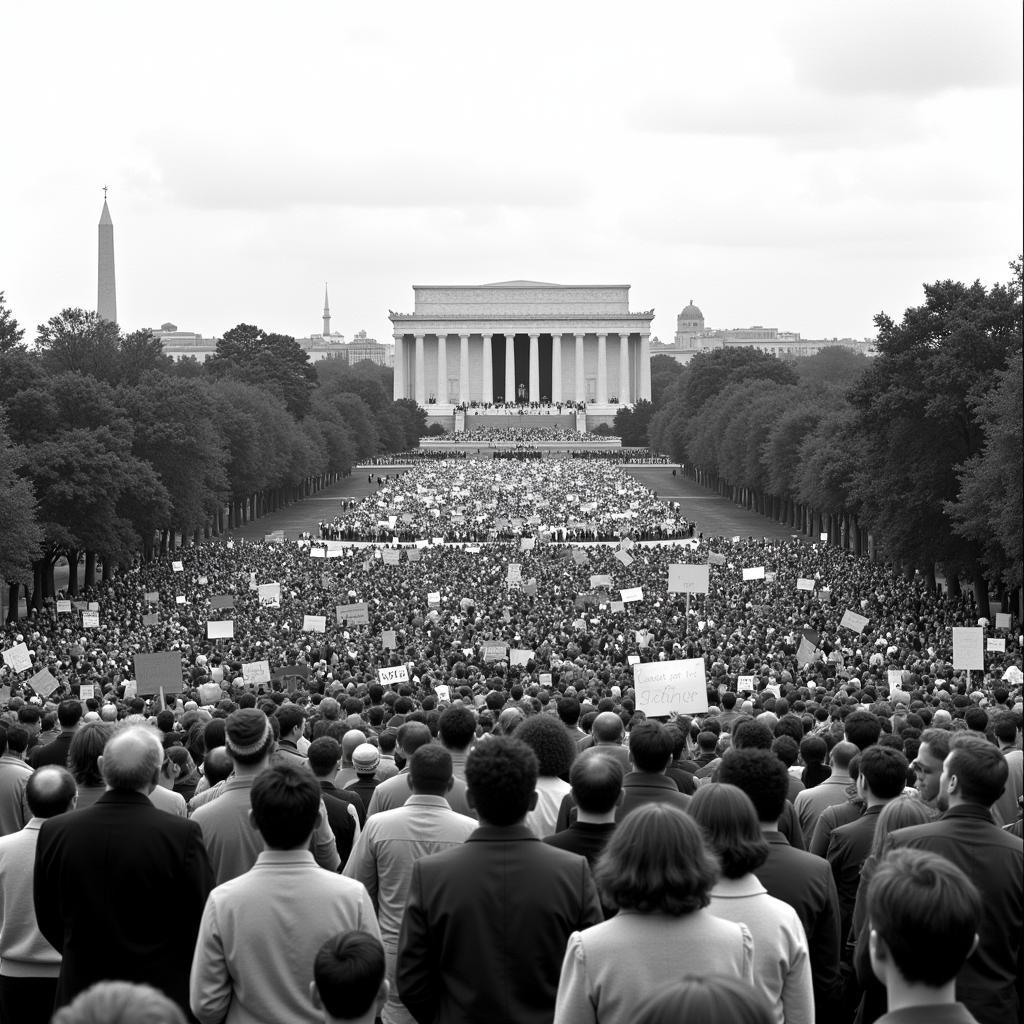 A powerful photograph capturing the spirit of the Civil Rights March on Washington