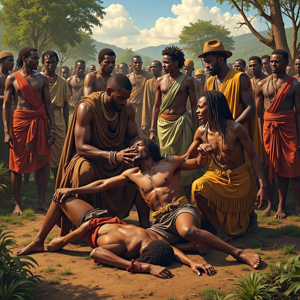 Depiction of Colonial Brutality in Africa