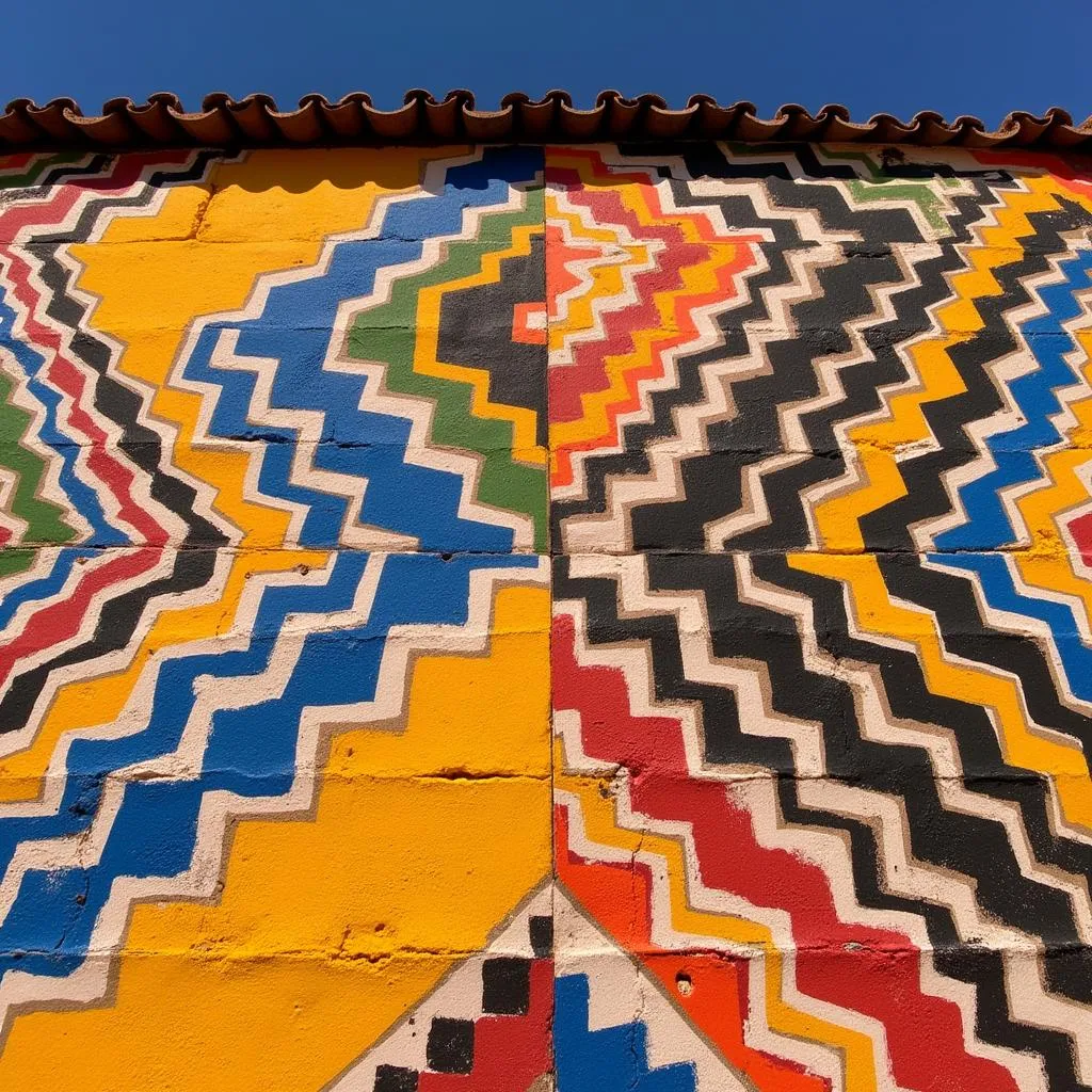 Colorful Ndebele House in South Africa