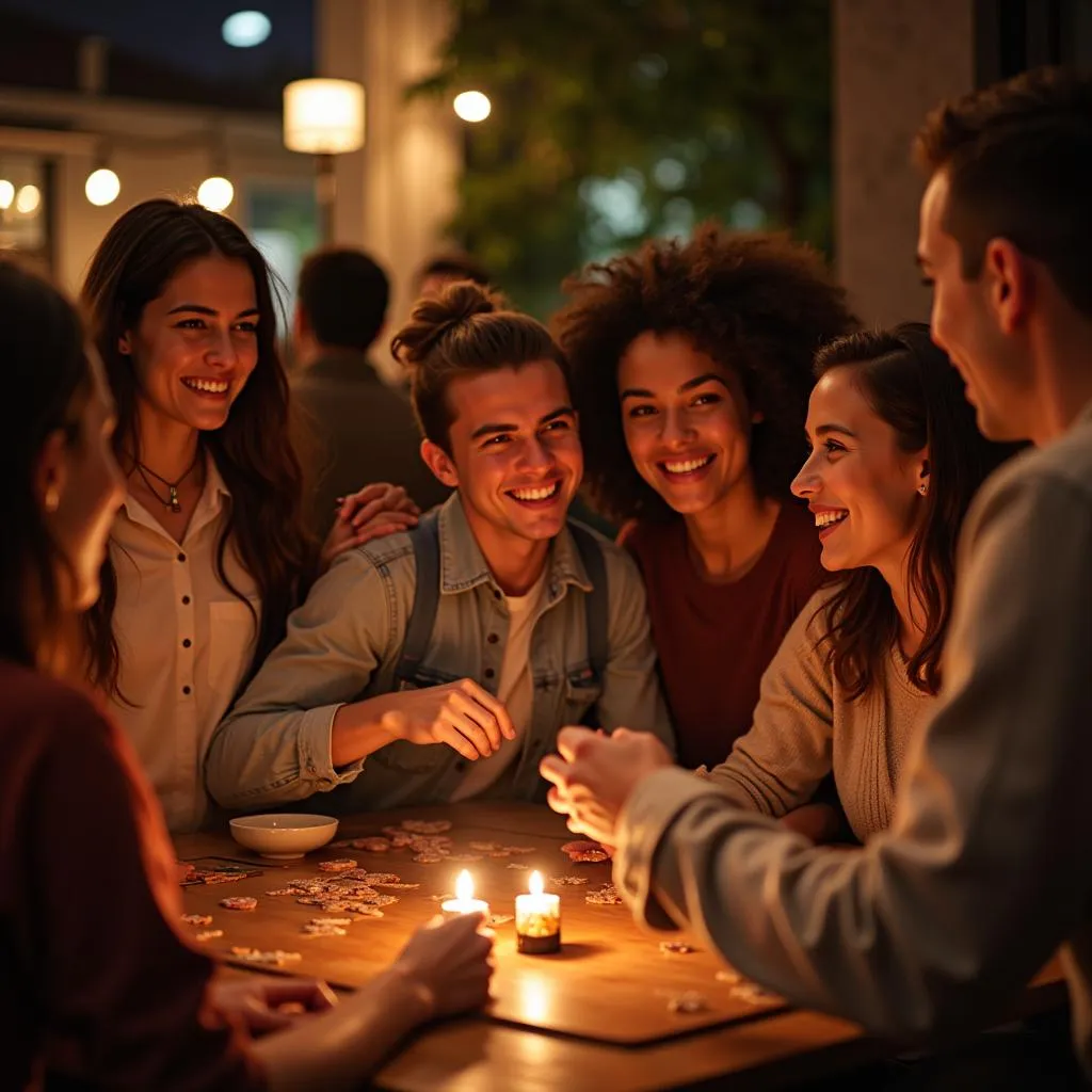 A group of people enjoying a game of Droba