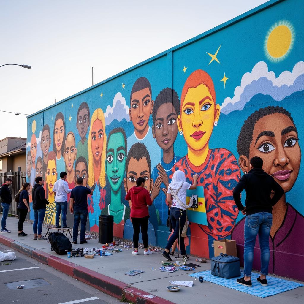 Community Mural Project in South Central Los Angeles